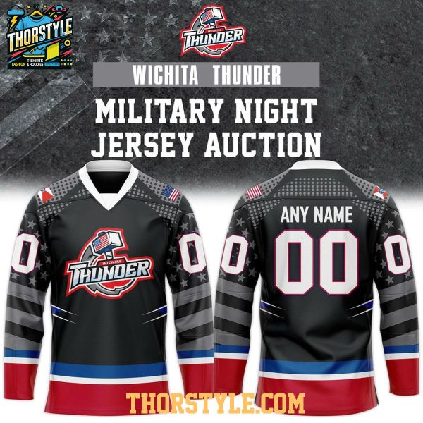 Wichita Thunder Military Appreciation 2026 Night Personalized Hockey Jersey