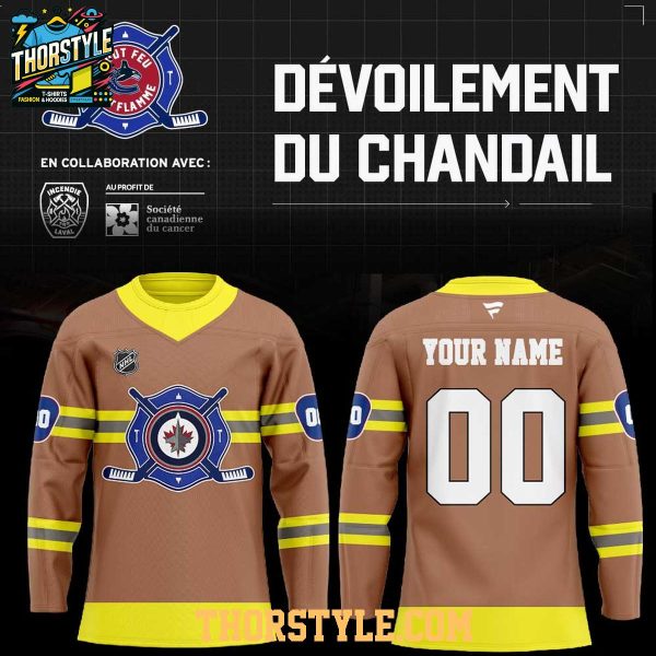 Winnipeg Jets Firefighter Tout Feu Tout Flamme 2026 Hockey Jersey