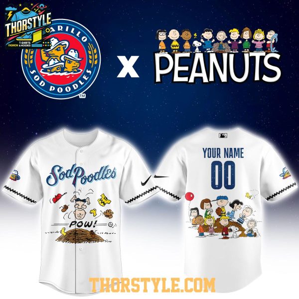Amarillo Sod Poodles Peanuts Night 2026 Personalized Baseball Jersey