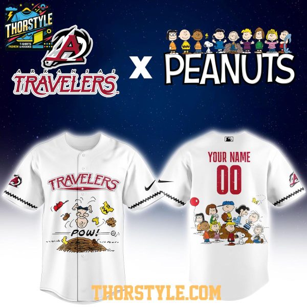 Arkansas Travelers Peanuts Night 2026 Personalized Baseball Jersey