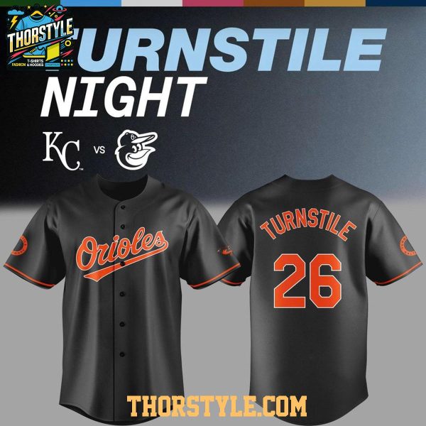 Baltimore Orioles 2026 Turnstile Night Personalized Baseball Jersey