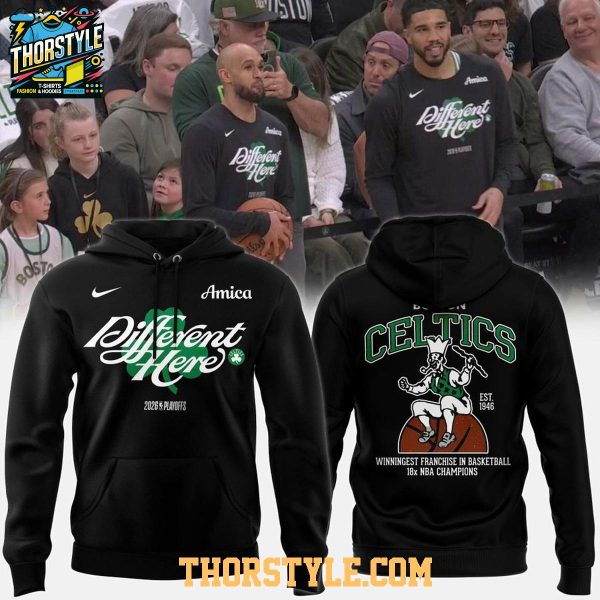 Boston Celtics 2026 Playoffs Different Here NBA All Black Hoodie T-Shirt