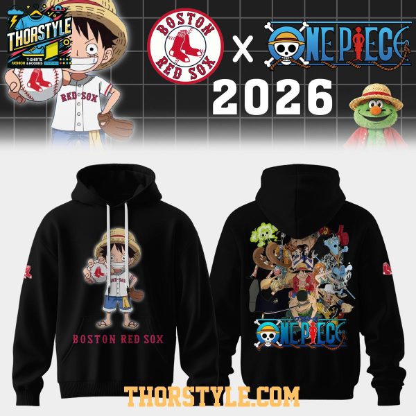 Boston Red Sox One Piece 2026 Midnight Pirate Diamond Hoodie T-Shirt