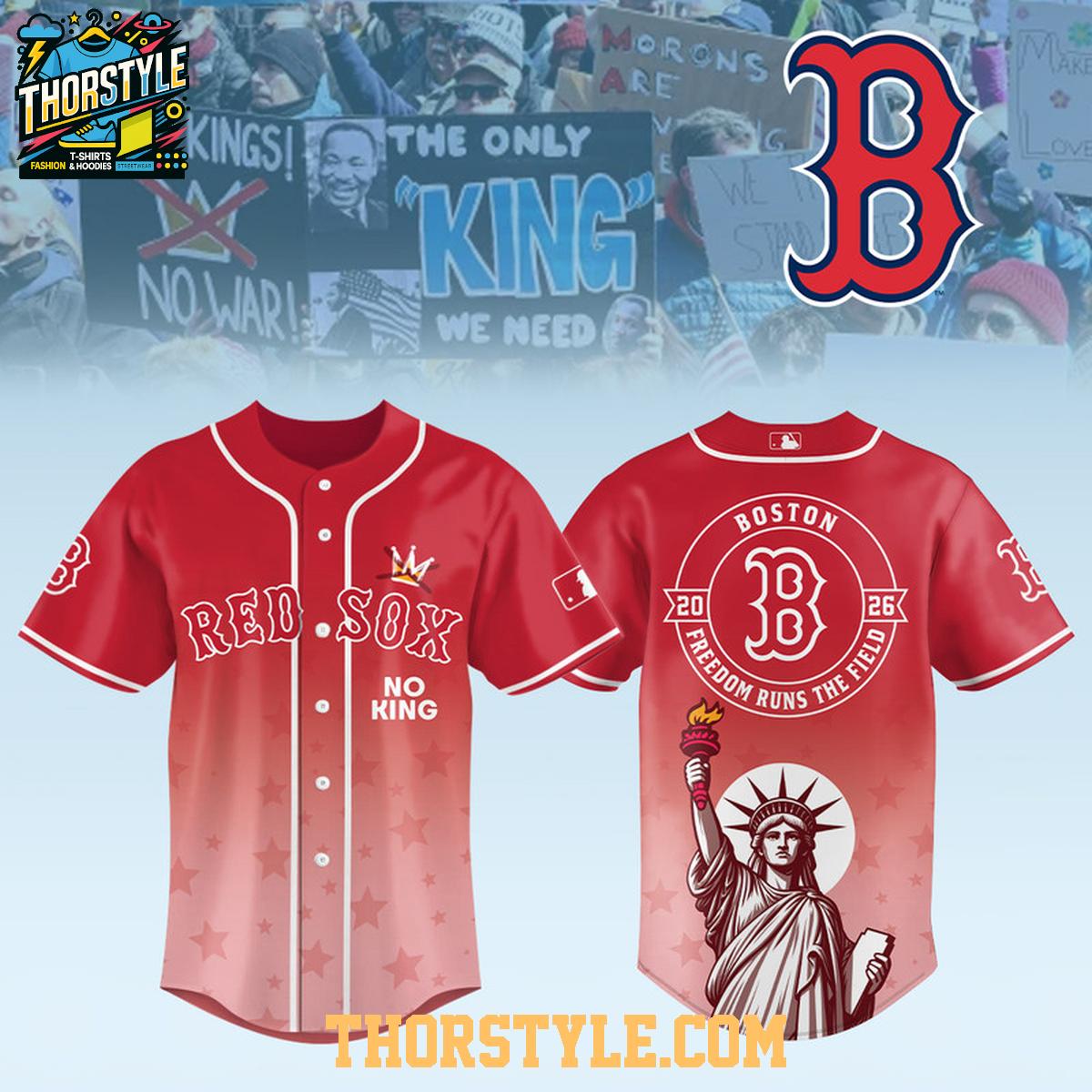 Boston Red Sox x No Kings No War 2026 Gameday Baseball Jersey