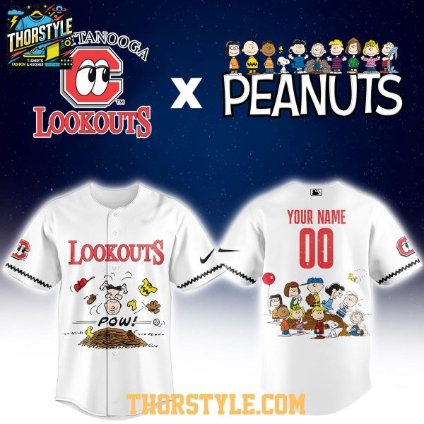 Chattanooga Lookouts Peanuts Night 2026 Personalized Baseball Jersey
