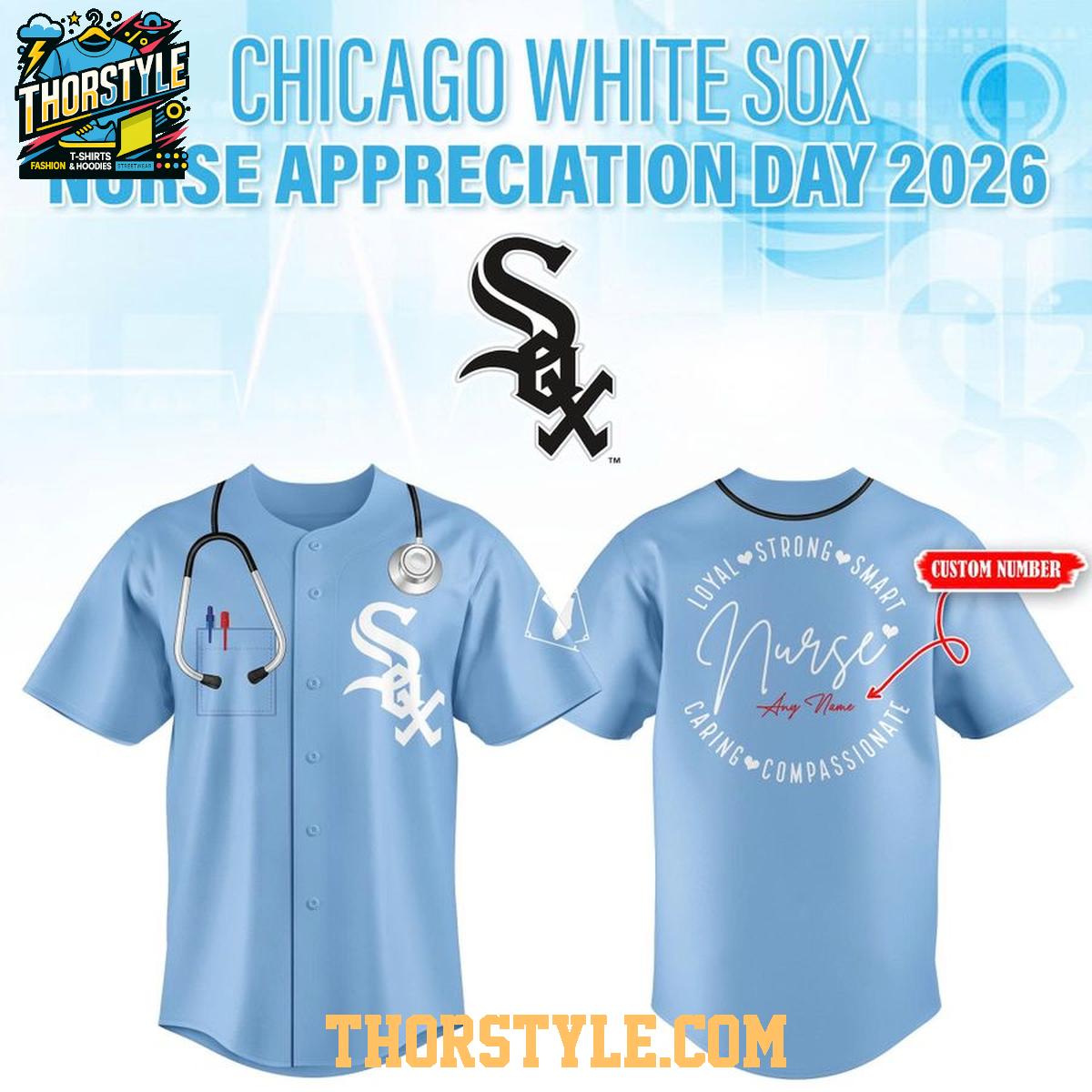 Chicago White Sox Nurse Appreciation Day 2026 Powder Blue Baseball Jersey Chicago White Sox Nurse Appreciation Day 2026 Powder Blue Baseball Jersey