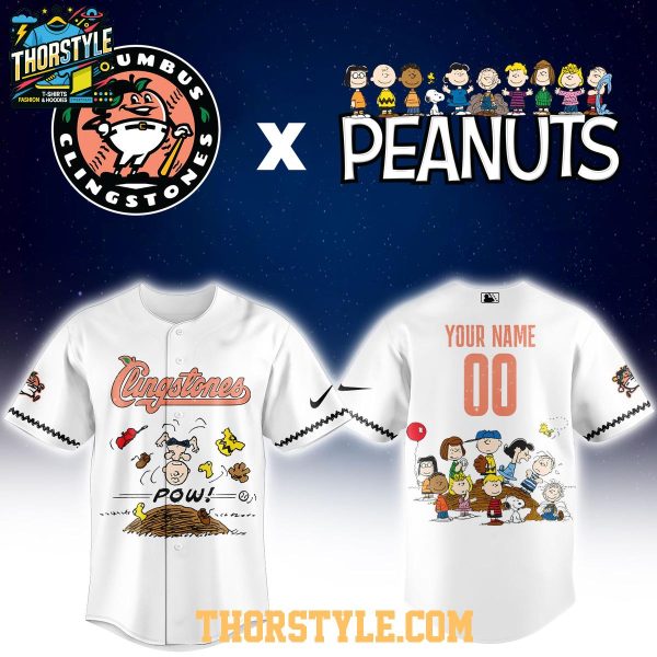 Columbus Clingstones Peanuts Night 2026 Personalized Baseball Jersey