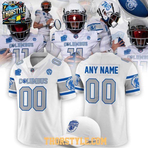 Columbus Lions 2026 White Out Personalized Football Jersey