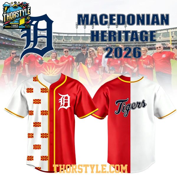 Detroit Tigers Macedonian Heritage Night 2026 Two Colored Baseball Jersey