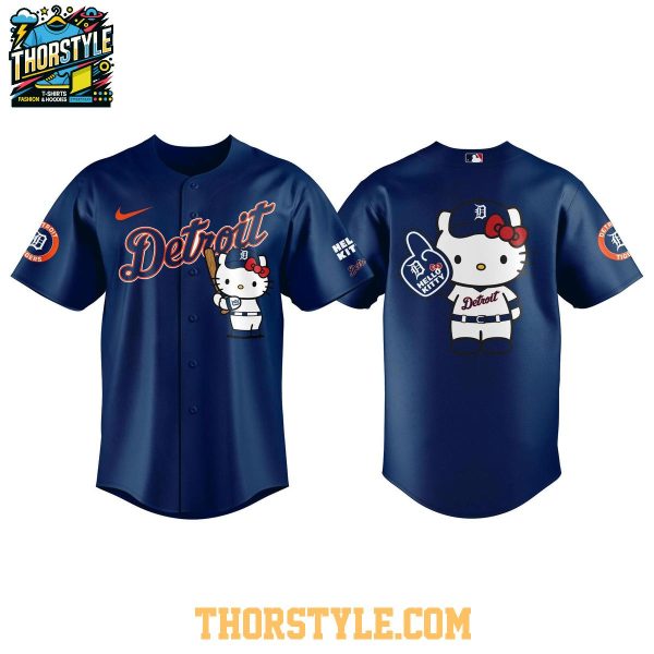Detroit Tigers x Hello Kitty 2026 Theme Night Baseball Jersey Navy