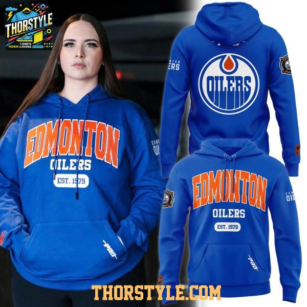 Edmonton Oilers 2026 City Arch All Blue Night Hoodie T-Shirt