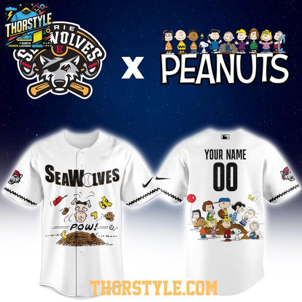 Erie SeaWolves Peanuts x MiLB 2026 Night White Baseball Jersey