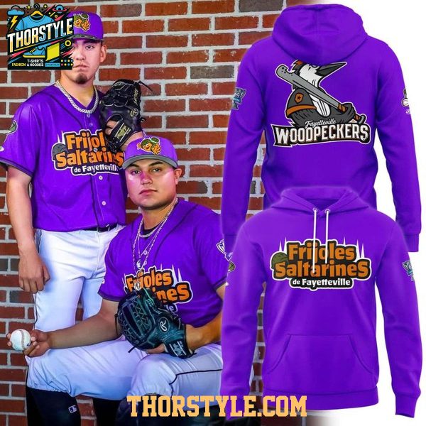 Fayetteville Woodpeckers x Frijoles Saltarines Night 2026 Purple Hoodie Shirts