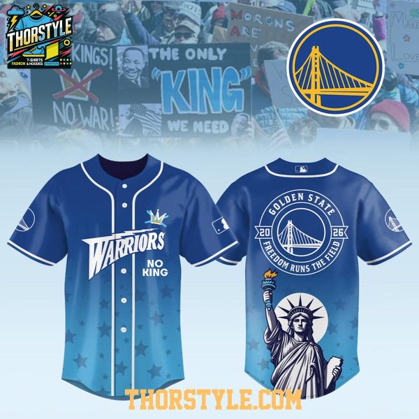 Golden State Warriors x No Kings No War 2026 Gameday Baseball Jersey