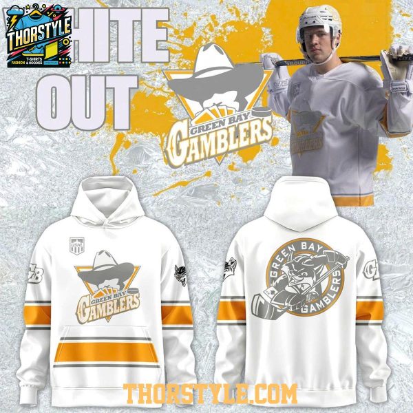 Green Bay Gamblers White Out Night 2026 Throwback Hoodie T-Shirt
