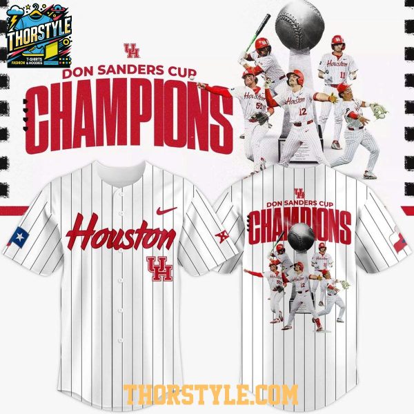 Houston Cougars Don Sanders Cup Champions 2026 Baseball Jersey