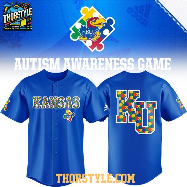 Kansas Jayhawks 2026 Autism Awareness Night Personalized Baseball Jersey