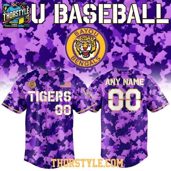 LSU Tigers 2026 Military Appreciation Camo Personalized Baseball Jersey