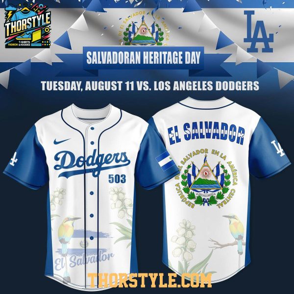 Los Angeles Dodgers Salvadoran Heritage Day in LA 2026 Baseball Jersey