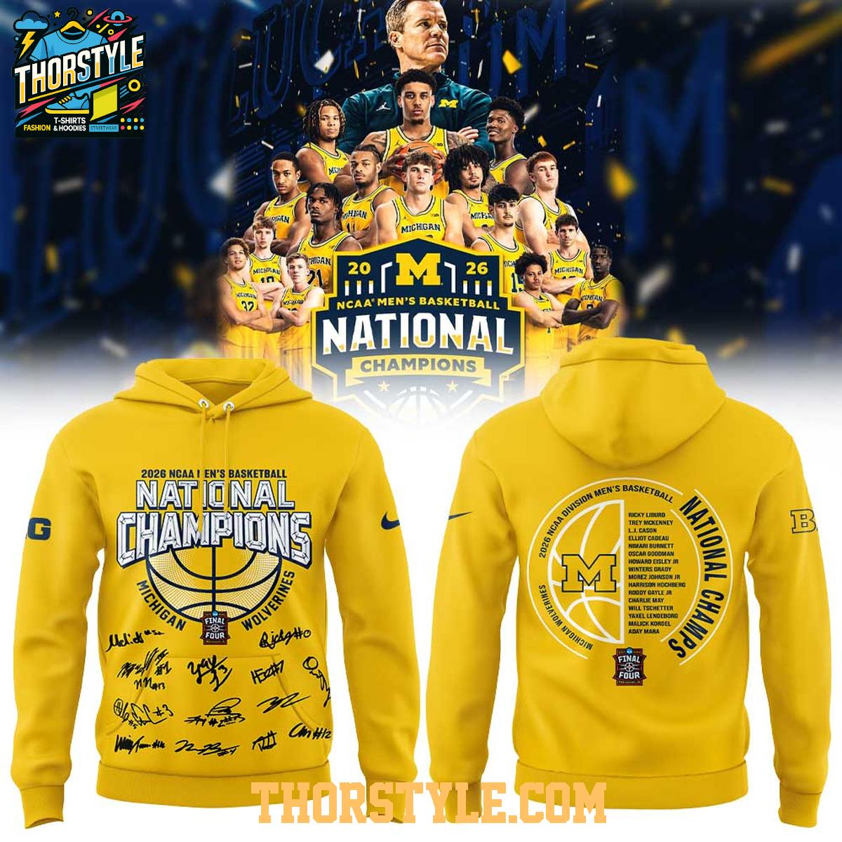 Michigan Wolverines NCAA National Champions 2026 Signature Hoodie Shirts Michigan Wolverines NCAA National Champions 2026 Signature Hoodie Shirts
