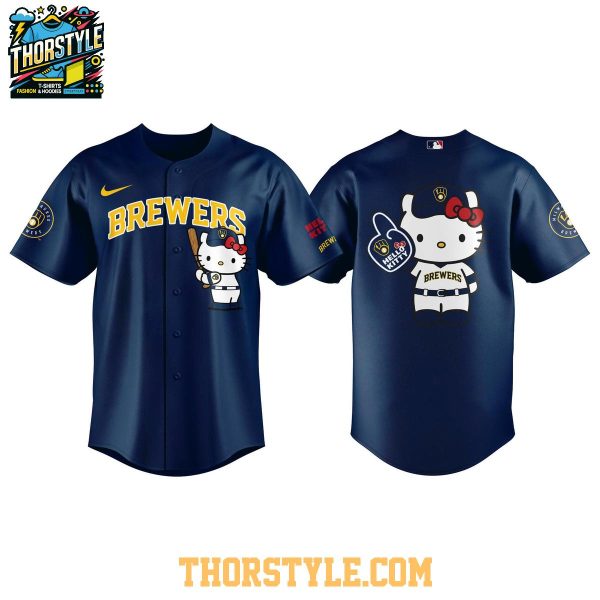 Milwaukee Brewers x Hello Kitty 2026 Theme Night Baseball Jersey Navy