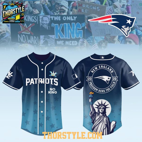 New England Patriots x No Kings No War 2026 Gameday Baseball Jersey