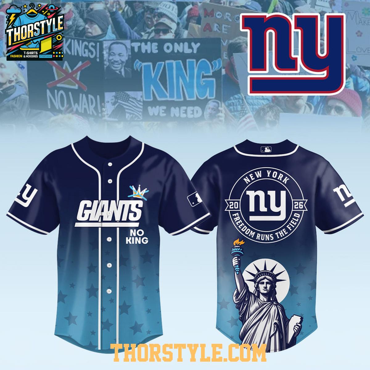 New York Giants x No Kings No War 2026 Gameday Baseball Jersey New York Giants x No Kings No War 2026 Gameday Baseball Jersey