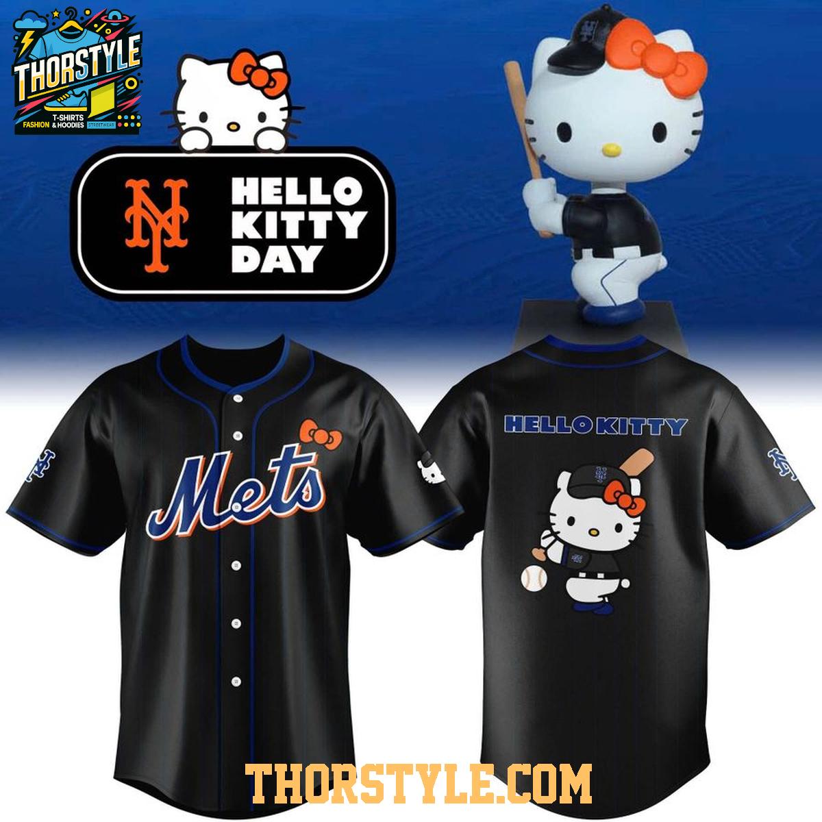 New York Mets x Hello Kitty 2026 Night Classic All Black Baseball Jersey New York Mets x Hello Kitty 2026 Night Classic All Black Baseball Jersey