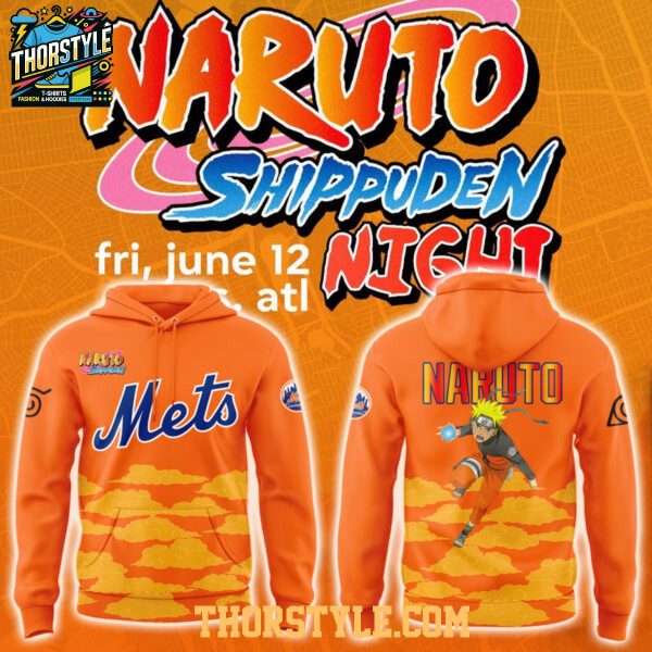 New York Mets x Naruto Shippuden Night 2026 Orange Hoodie T-Shirt