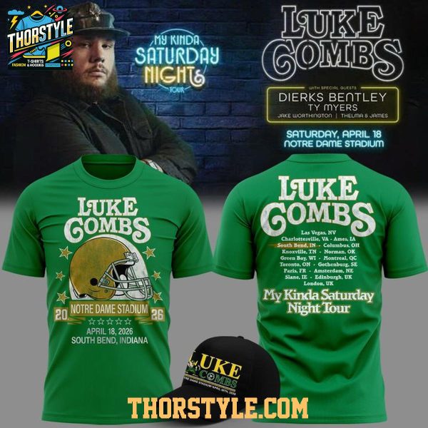 Notre Dame Fighting Irish 2026 Luke Combs My Kinda Saturday Night Tour Hoodie