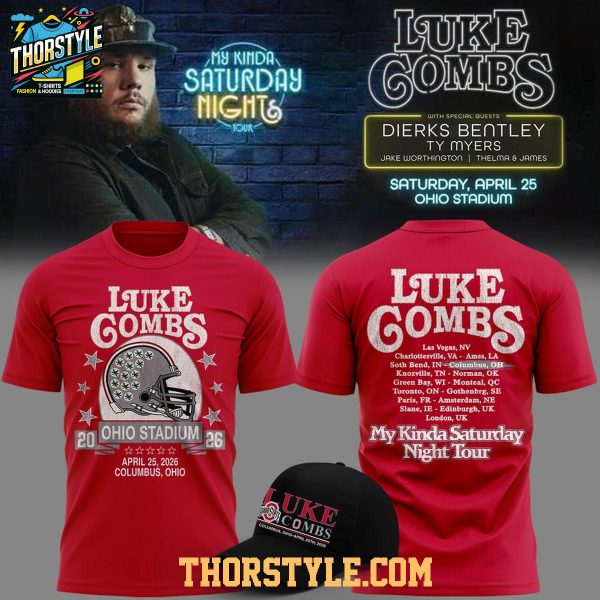 Ohio State Buckeyes x Luke Combs My Kinda Saturday Night Tour 2026 Hoodie
