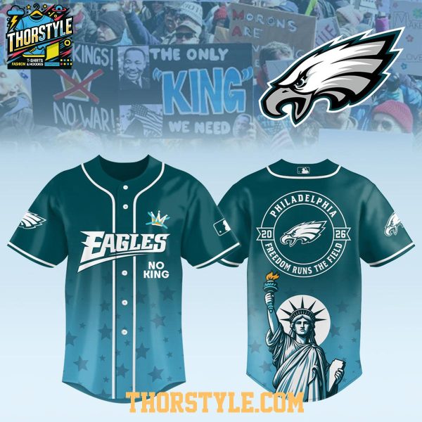 Philadelphia Eagles x No Kings No War 2026 Gameday Baseball Jersey