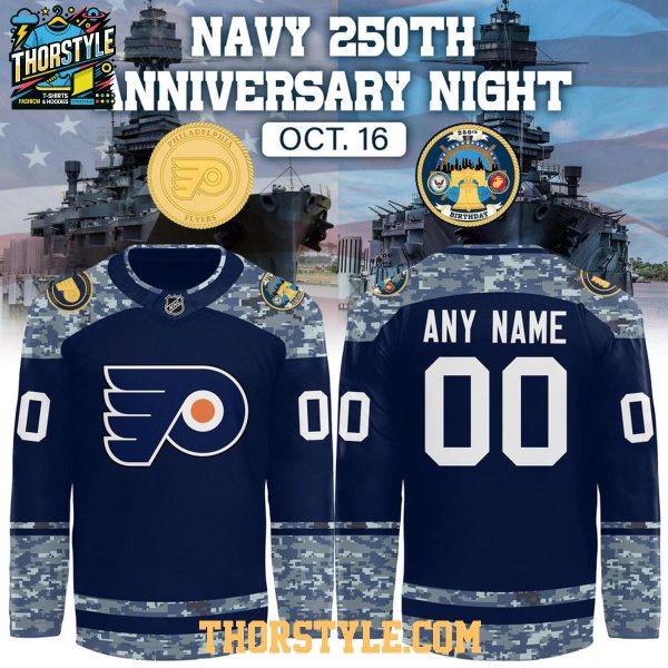 Philadelphia Flyers USA Navy Anniversary Night 2026 Personalized Hockey Jersey