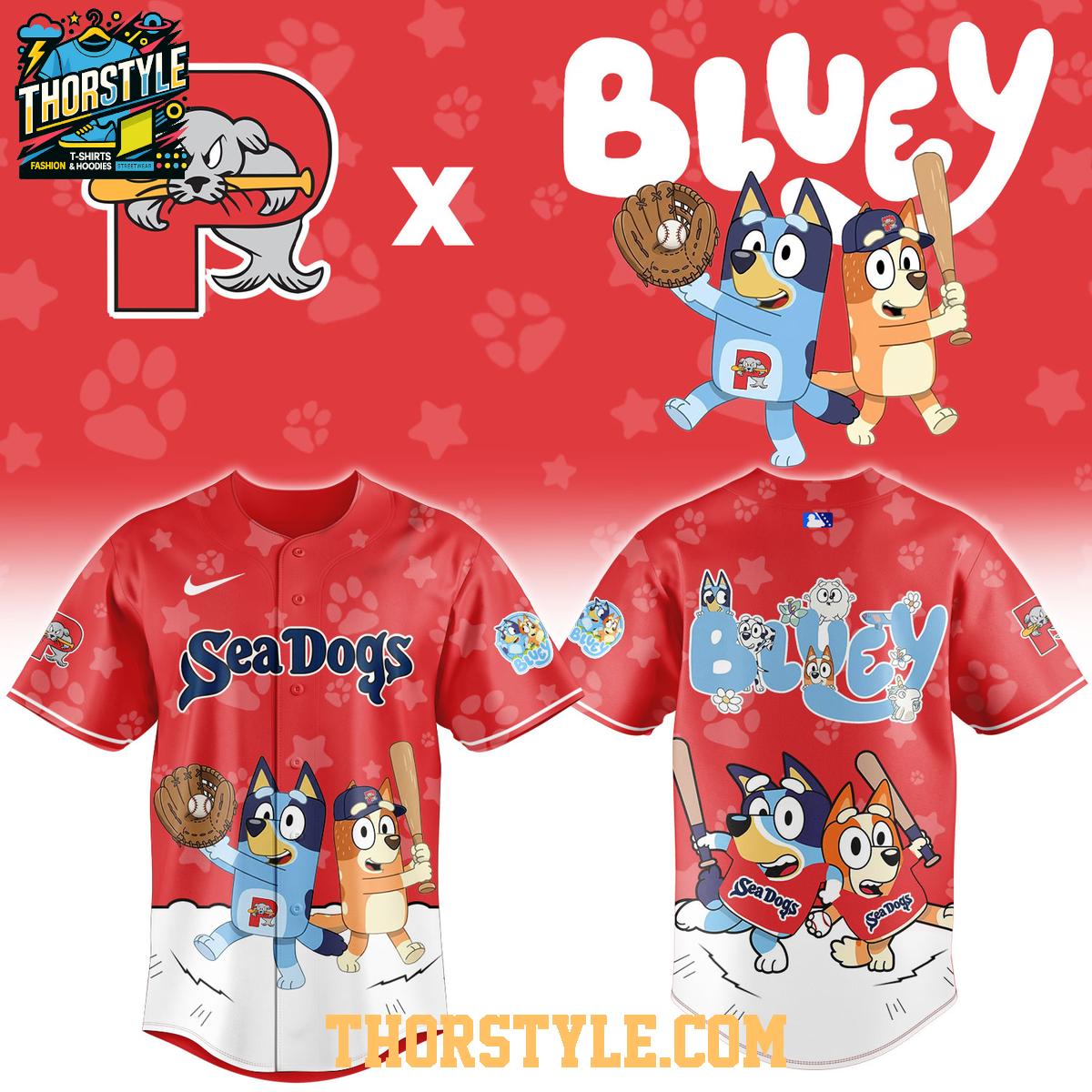 Portland Sea Dogs Bluey Night 2026 Minor Game Baseball Jersey Portland Sea Dogs Bluey Night 2026 Minor Game Baseball Jersey
