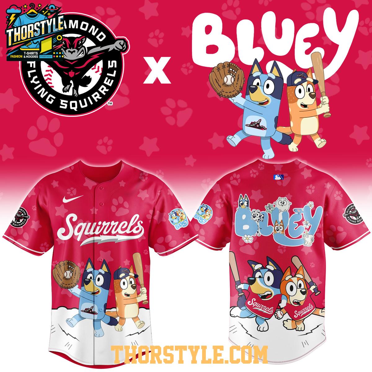 Richmond Flying Squirrels Bluey Night 2026 Minor Game Baseball Jersey Richmond Flying Squirrels Bluey Night 2026 Minor Game Baseball Jersey