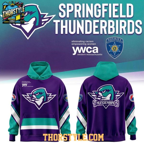 Springfield Thunderbirds 2026 Purple Warm Up Night Hoodie T-Shirt