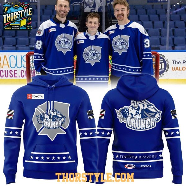 Syracuse Crunch 2026 First Responders Night Hoodie T-Shirt All Blue