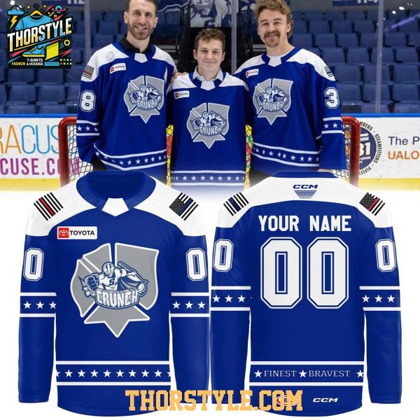 Syracuse Crunch x First Responders Night 2026 Blue Personalized Hockey Jersey
