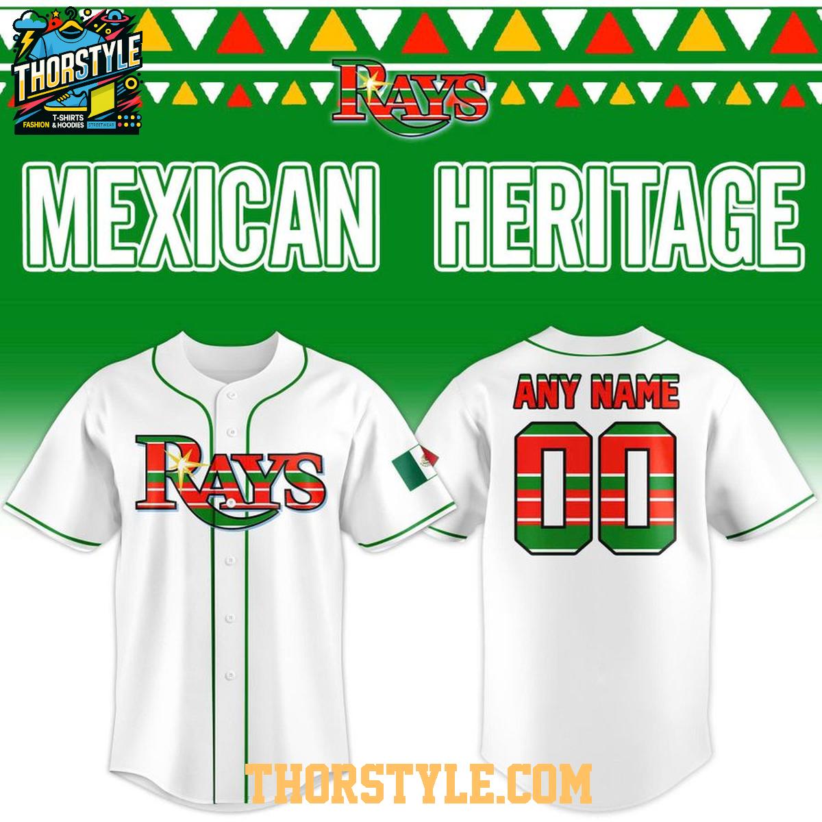 Tampa Bay Rays 2026 Mexican Heritage Night Personalized Baseball Jersey Tampa Bay Rays 2026 Mexican Heritage Night Personalized Baseball Jersey