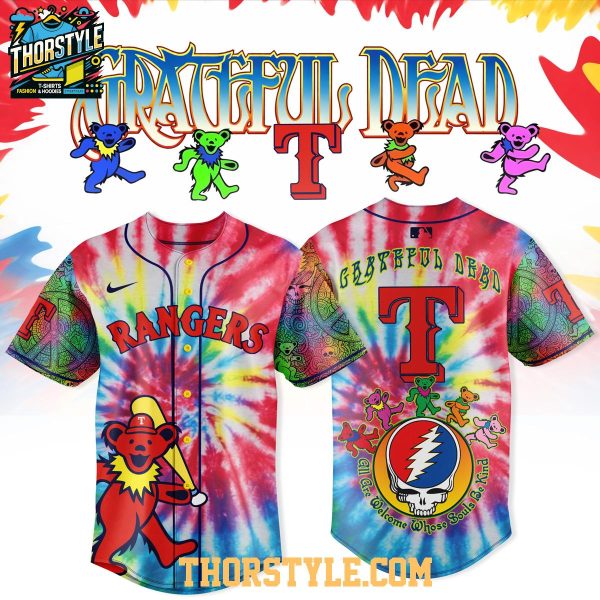 Texas Rangers Grateful Dead 2026 Tie Dye Art Baseball Jersey