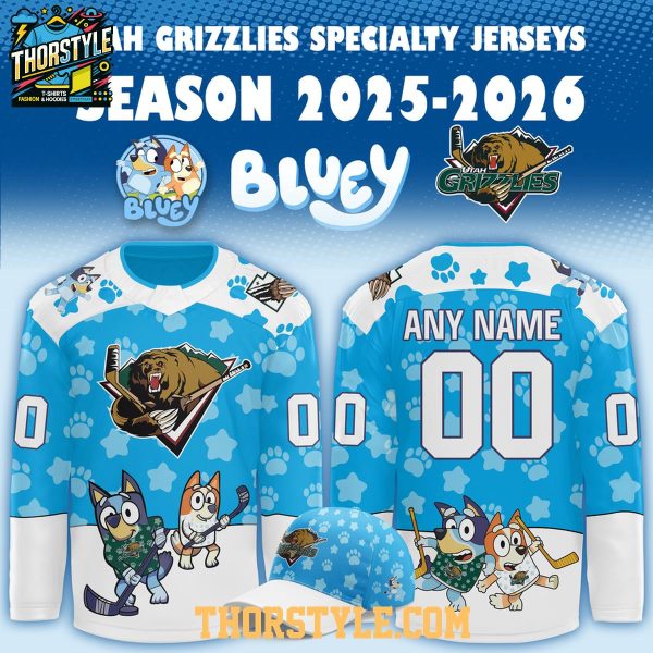 Utah Grizzlies Bluey And Bingo Night 2026 Personalized Hockey Jersey