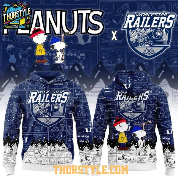 Worcester Railers 2026 Peanuts Night Celebrating Hoodie T-Shirt