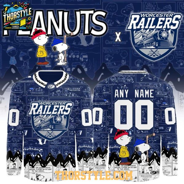 Worcester Railers x Peanuts Night 2026 Personalized Hockey Jersey