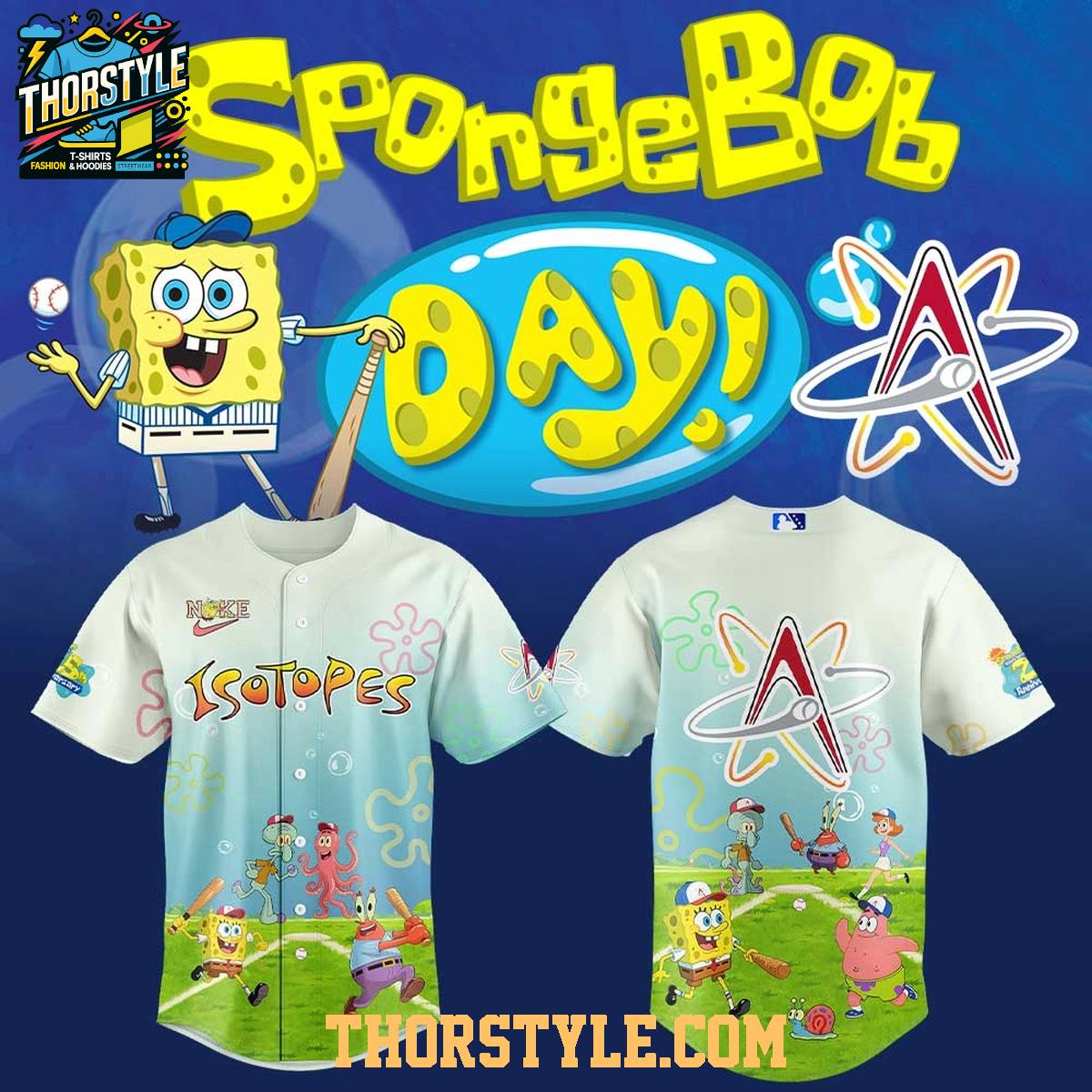 Albuquerque Isotopes SpongeBob Squarepants Day 2026 Baseball Jersey Albuquerque Isotopes SpongeBob Squarepants Day 2026 Baseball Jersey