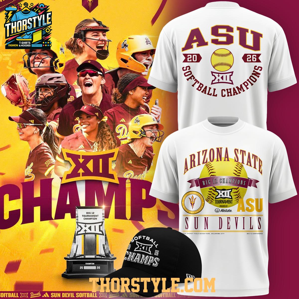 Arizona State Sun Devils 2026 Big 12 Tournament Champs Celebrate Hoodie Shirts Arizona State Sun Devils 2026 Big 12 Tournament Champs Celebrate Hoodie Shirts