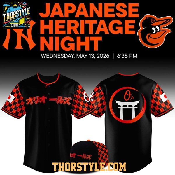 Baltimore Orioles 2026 Japanese Heritage Night Baseball Jersey Dark
