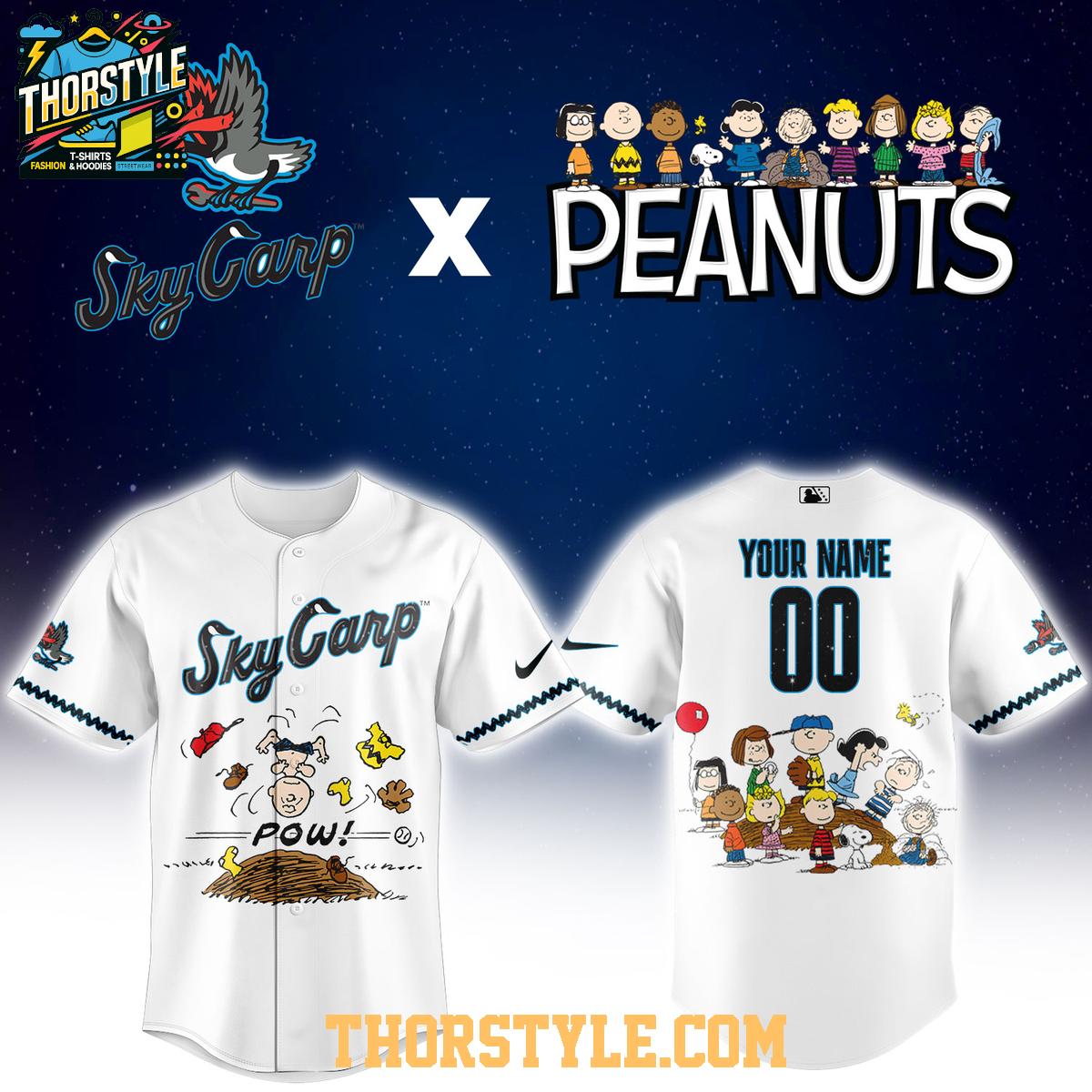 Beloit Sky Carp Peanuts Night 2026 Minor League Personalized Jersey Beloit Sky Carp Peanuts Night 2026 Minor League Personalized Jersey
