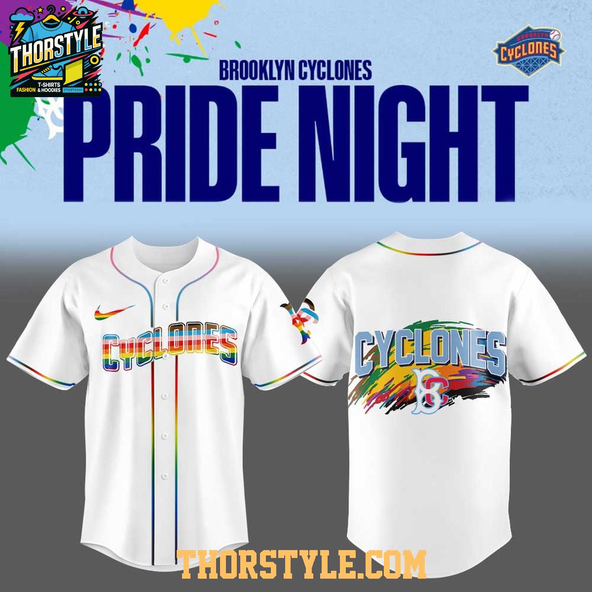 Brooklyn Cyclones Pride Night 2026 All White Baseball Jersey Brooklyn Cyclones Pride Night 2026 All White Baseball Jersey