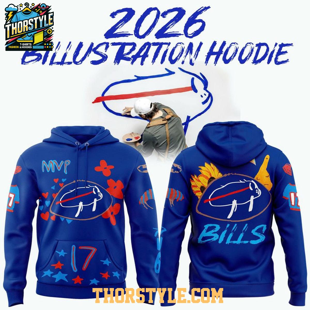 Buffalo Bills x Billustration Re-Cap 2026 Josh Allen Birthday Hoodie T-Shirt Buffalo Bills x Billustration Re-Cap 2026 Josh Allen Birthday Hoodie T-Shirt