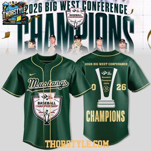 Cal Poly Mustangs 2026 Big West Conference Champs Celebrate Baseball Jersey